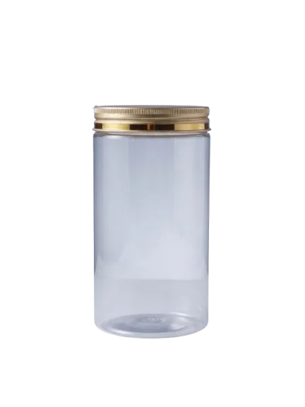 PET Jar — 250g Tall (Gold-Strip Lids)