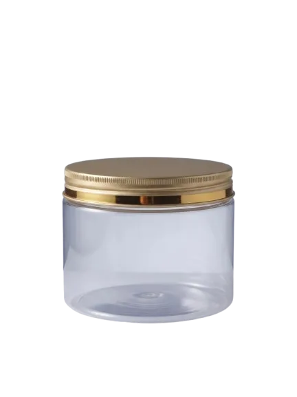 PET Jar — 250g Wide (Gold-Strip Lids)