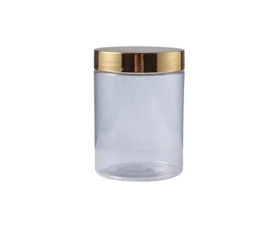 PET Jar — 250g Tall (Shiny Gold Lids)